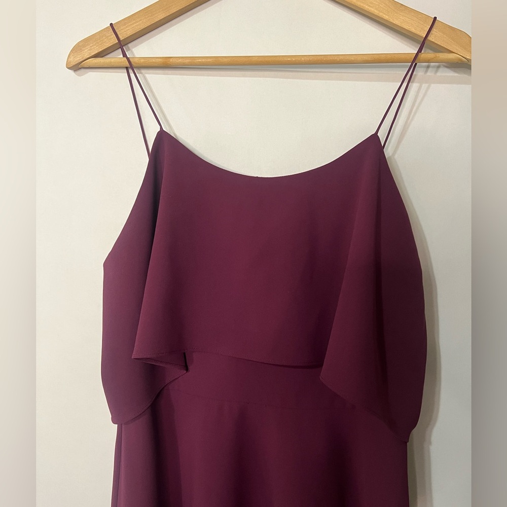 Alice + Olivia Women’s Burgundy Kipp Layered Ruffled Mini Dress Size 6 - Picture 2 of 10